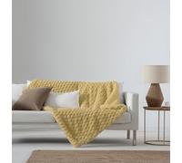 ANTILO TEXTIL - Plaid Sofá - Plaid Cama - Diseño Textura Suave - Color Ocre - Medidas 240x220cm (Margot Ocre)