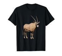 Antílope Oryx Árabe Gemsbok Animal Espíritu Sudafricano Camiseta gráfica económica, Hombre, Negro, M