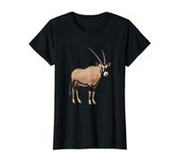 Antílope Oryx Árabe Gemsbok Animal Espíritu Sudafricano Camiseta gráfica económica, Mujer, Negro, L
