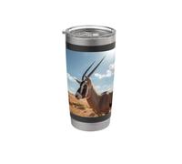 Antílope Oryx Árabe Gemsbok Animal Espíritu Sudafricano Vaso térmico de acero inoxidable de doble pared