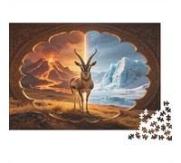 Antílope Puzzle de 1000 Piezas Puzzle para Adultos Cartón Desierto y Escenario Ártico Relajación Concentración Familia Regalo Hogar 70x50cm/1000pcs