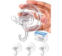 Antimbee Gancho Ventosa, 3 Piezas Suction Cup Hooks, Ventosas con Gancho Fuerte, Colgador Ventosa de Vacío para Cristal, Ganchos Plástico para Cocina Baño Pared Azulejos Vidrio, Transparente 5KG(Max)
