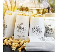 ANTING 100 bolsas de fiesta de compromiso de He Popped the Question, He Asked and She Said Yes de compromiso, palomitas de maíz, caramelo, aperitivos, fiestas, regalos para compromiso, boda, fiesta, suministros de decoración