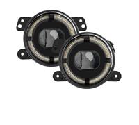 Antiniebla Faros Antiniebla Delanteros LED Redondos De 4 Pulgadas para Grand para Cherokee 2011-2013 para Wrangler JK 2007-2018(Negro)