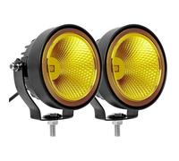 Antiniebla Luz De Trabajo LED Todoterreno De 12 V 24 V Focos Redondos 4 Pulgadas Luz Antiniebla Coche ATV Moto De Cross Camioneta Barco Motocicleta(2pc yellow B)