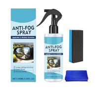 Antiniebla para parabrisas y cristales de coche - Spray desempañado interior de 100 ml con kit de esponja y toalla, tratamiento de luz de larga duración para camiones, autocaravanas, SUV y espejos