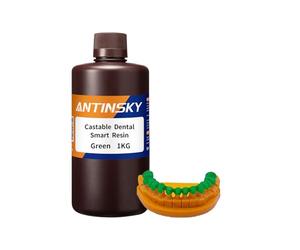 Antinsky Resina dental inteligente moldeablepara impresora 3D DLP LCD con curado UV de 405nm contracción ultrabaja fácil moldeo para marcos y coronas de restauración de implantes dentales Green 1KG