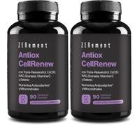 Antiox CellRenew - Trans-Resveratrol, CoQ10, NAC y Granada - 90 Cápsulas (Paquete de 2)