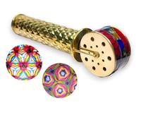 ANTIQLICIOUS El caleidoscopio de latón de triple rueda, una fusión de elegancia y arte hace innumerables diseños girando las ruedas, lo mejor para adultos