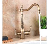 Antique All-Copper Wall-Mounted Basin Faucet Bathroom Concealed Embedded Wall out of Three-Hole Hot and Cold Water Faucet Black, Antique
