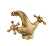 Antique Bidet Faucet Two Ceramic Swivel Handles Water Bathroom Sink Brass Single Hole Deck Mounted Water Mixer Tap 7313(Black,G3/8)