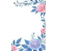Antique Blue Roses Lined Notebook: Elegant Victorian Floral Notebook for Women | 6 x 9 | 120 Wide-Ruled Pages | Classic Blue & White Antique-Inspired Matte Cover
