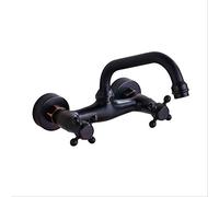 Antique Brass Kitchen Sink Faucet 360 Swivel Spout Hot and Cold Bathroom Kitchen Mixer Crane Mop Pool Taps Dual Handle Faucet Black Bronze Heavy Duty