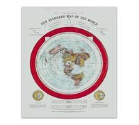 Antique Cartography Wall Art - Reproduction of Gleason's 1892 New Standard Map of the World for Home & Office Decor(Framed,08x12inch(20x30cm))
