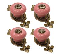 Antique Fashion Hardware 32mm Single Hole Knobs Metal Mixture And Earthenware Building For Kitchen Closet Drawer Deck Traditional Closet Pulls Metal Mixture
