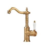 Antique Gold Bathroom Sink Faucet 360° Rotatable Washbasin Faucet Luxury Brass Hot And Cold Mixer Basin Tap Toilet WC Vanity Tap(Gold Short,G3/8)