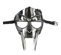 ANTIQUE HANDICRAFT HUB Super Gladiator - Máscara facial forjada a mano Sca-LARP romana griega Mf Doom plata, tamaño estándar para adultos