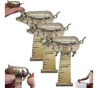 Antique-Inspired Pig Mini Tape Measure, Vintage Metal Pig Retractable Soft Tape Measure for Sewing, Retractable Animal Measuring Tape Tool, Portable Pocket Ruler Tool for Tailors Quilters(3PCS)