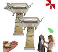 Antique-Inspired Pig Mini Tape Measure, Vintage Metal Pig Tape Measure for Sewing & Crafts, Retractable Animal Measuring Tape, Compact Pocket Size Tool for Tailors Quilters DIY Crafter (2 Pcs)