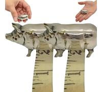 Antique-Inspired Pig Mini Tape Measure, Vintage Metal Retro Style Pigs Minis Tapes Measures, for Sewing & Crafts, Compact Quilting Tool Gift for Quilters Crafters & Collectors (2PC)