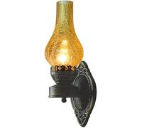 Antique Kerosene Frosted Glass Wall, Old Oil Retro Iron Wall Light for Aisle Bar Cafe Restaurant Bedroom Wall Lamp(Brown)