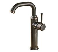 Antique Kitchen Faucets Brass Brushed Black Gold Basin Faucet Single Handle Single Hole Mixer Taps Hot Cold Deck Mount,Black 295Mm