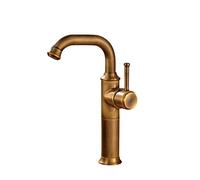 Antique Kitchen Faucets Brass Brushed Black Gold Basin Faucet Single Handle Single Hole Mixer Taps Hot Cold Deck Mount,Bronze 295Mm