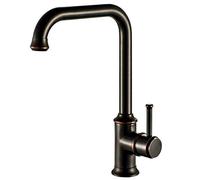 Antique Kitchen Faucets Brass Brushed Black Gold Basin Faucet Single Handle Single Hole Mixer Taps Hot Cold Deck Mount,Black 320Mm