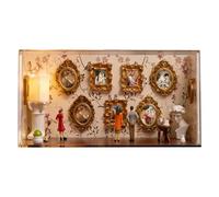 Antique Photo Frames - Ornate Baroque Design, 12.6 Inches Small Oval Set with Intricate Detail, Sturdy Resin Sculpture, Hand Painted Gold Texture, Creative Desktop Accessory for Jewelry Craft