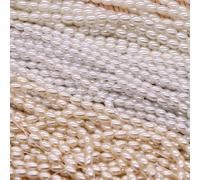 Antique Style Headwear Off-White Perforated Oval Glass Imitation Pearl DIY Homemade Earrings Hair Accessories Headwear Accessories Material - Off-White - 6 * 8mm About 90 Pieces