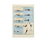 Antique Style Swimming Poster Vintage Swim Chart Art Retro Printable Wall Art for Pool House Tiki Bar Summer Decor(Framed,08x12inch(20x30cm))