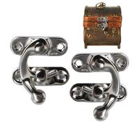 Antique-Style Tin Box Latch Lock, 2-Piece Solid Brass Swing Arm Hook | Retro Vintage Mini Lock With Screws | Jewelry Box Toolbox Suitcase Wooden Chest Closure Hinge Accessory