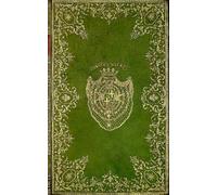 Antique Vintage Composition Notebook, Paperback Cover with Leather Bookbinding Design, Green with Gold Crest and Floral Edges, Notes for Home Work and ... Lined Paper, Perfect Gift and Decor Display
