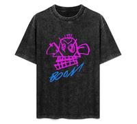 Antique Wash Shirt T-Shirts for Mens Womens Arcane Jinx Monkey Boom Retro Washed Tops Tees Black L