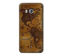 Antique World Map Funda Carcasa Case para HTC U11