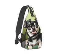 Antirrobo Bolsa de Pecho Perro chihuahua Bolsa Cruzada Poliéster Bolso Bandolera para Viajes Acampada Tactica