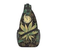 Antirrobo Bolso de Pecho Una bocanada en el tiempo de marihuana Bolso Bandolera Duradero Bolsa Cruzada Tactica Viajes Acampada