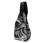 Antirrobo Bolso Pecho Barco náutico Calamar gigante Pulpo Mochila Pecho Duradero Mochilas Cruzadas Escolar Ciclismo Tactica