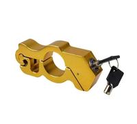 Antirrobo Coche Bloqueo de manillar motocicleta, manija freno, bloqueo sólido, varilla tracción acero imitación, ATV, Dirt Street Bikes Barra Bloqueo Volante(Gold)