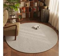 Antislip Round Chair Mat for Hardwood Floors Stylish Log Design Gaming Carpet Protector Low Pile Rolling Desk Rug (White 160 cm) Durable & Nonslip