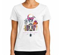 Antisocial esqueleto corazón gafas cráneo colorido camiseta mujer