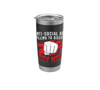 Antisocial pero dispuesto a defender el combate militar Krav Maga Vaso térmico de acero inoxidable de doble pared