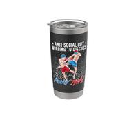 Antisocial pero dispuesto a hablar sobre el amor de luchador Muay Thai Vaso térmico de acero inoxidable de doble pared