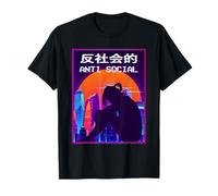 Antisocial Sad Anime Girl Tokyo Streetwear Lofi Aesthetic Camiseta