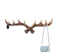 Antler Hook Vintage - Coat Wall Hook, Key Holder Hooks | Rustic Resin Deer Antlers Wall Mounted Coat Hooks, Key Holder Hat Hanger Bath Room Wall Hanger for Hat Towel Purse Robes Coats