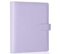Antner Carpeta de piel sintética A5 de 6 anillas para papel de relleno A5, planificador personal recargable con cierre de hebilla magnética, color morado