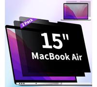 ANTOGOO V Paquete de 2 protectores de pantalla de privacidad compatibles con MacBook Air de 15 pulgadas (2023-2026, M2, M3, M4 M5), antirreflejos de luz azul y antiarañazos para Mac Air de 15.3