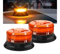 AnTom 2 unidades Luz de Emergencia LED -Sin certificación V16 9 Modos de Parpadeo, Luz de Emergencia Naranja LED con Imán para Camión, Tractor, SUV, Coche de Golf, Vehículos de Emergencia y Obras