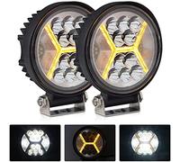Antom 2Pcs Faros Led 4x4 Luz de Trabajo, Largo Alcance 132W Focos 12v para Tractor, Remolque, Furgoneta, Caravana, Barco