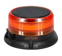 AnTom Baliza LED con batería solar 9 modos de parpadeo 12V 24V luz Sin certificación V16 con cable USB para coche, camión, tractor, carrito de golf, vehículos de emergencia, obras